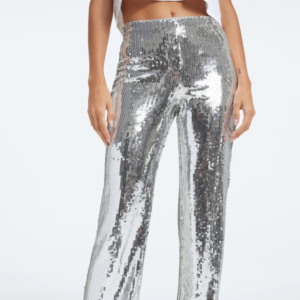 Good American Glitter Pant SEQUIN PARTY PANT | SILVER001 - SILVER001 / XL